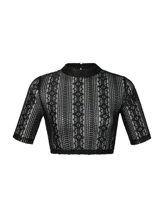 Spitzen Bluse Bluse Inga zum Dirndl Look in Schwarz