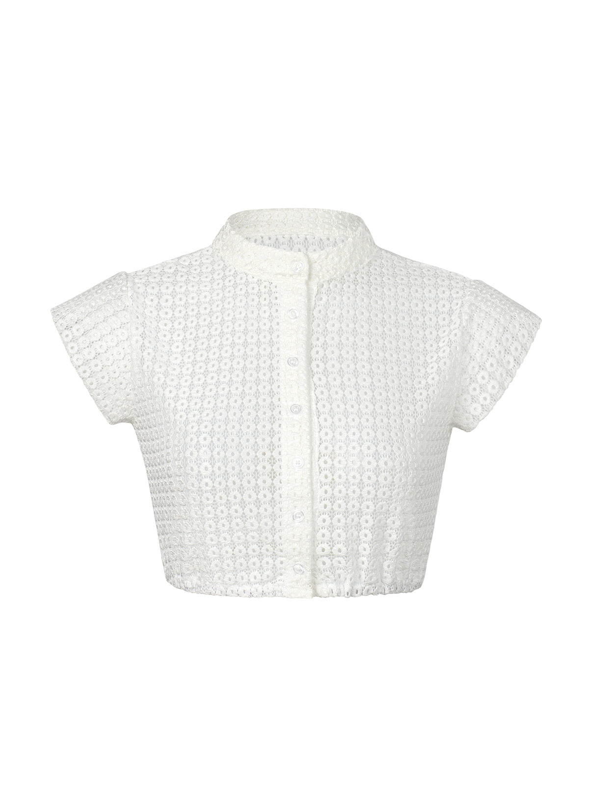 Klassische Dirndlbluse Bluse Turin für Oktoberfest in Weiß