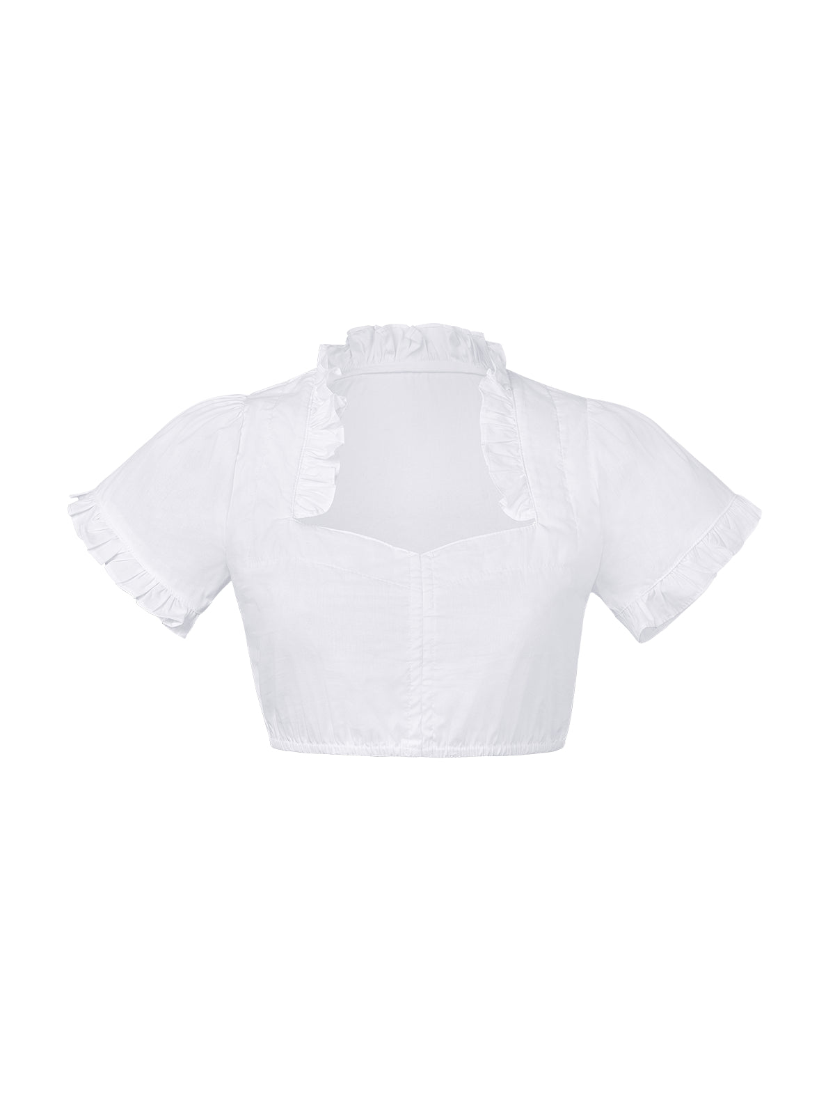 Klassische Dirndlbluse Bluse Clea für Oktoberfest in Weiß