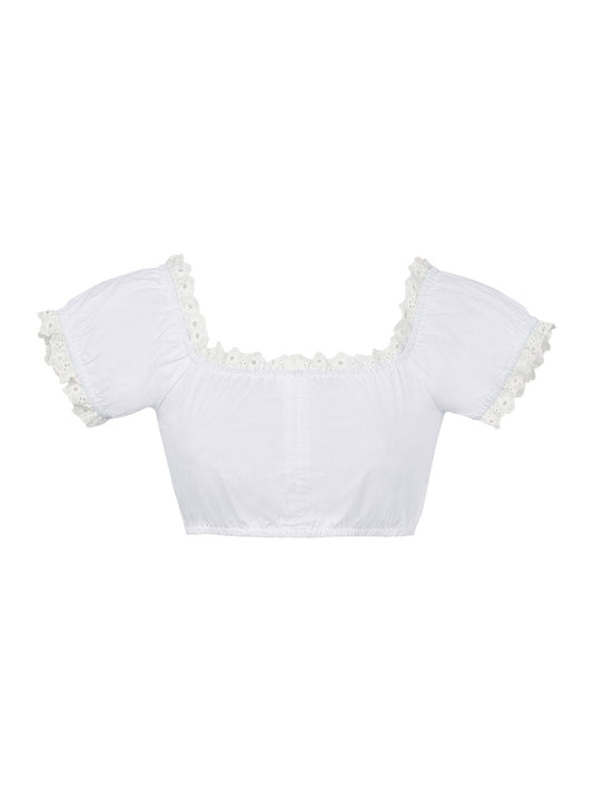 Damen Trachtenbluse Bluse Tania im festlichen Stil in Weiß