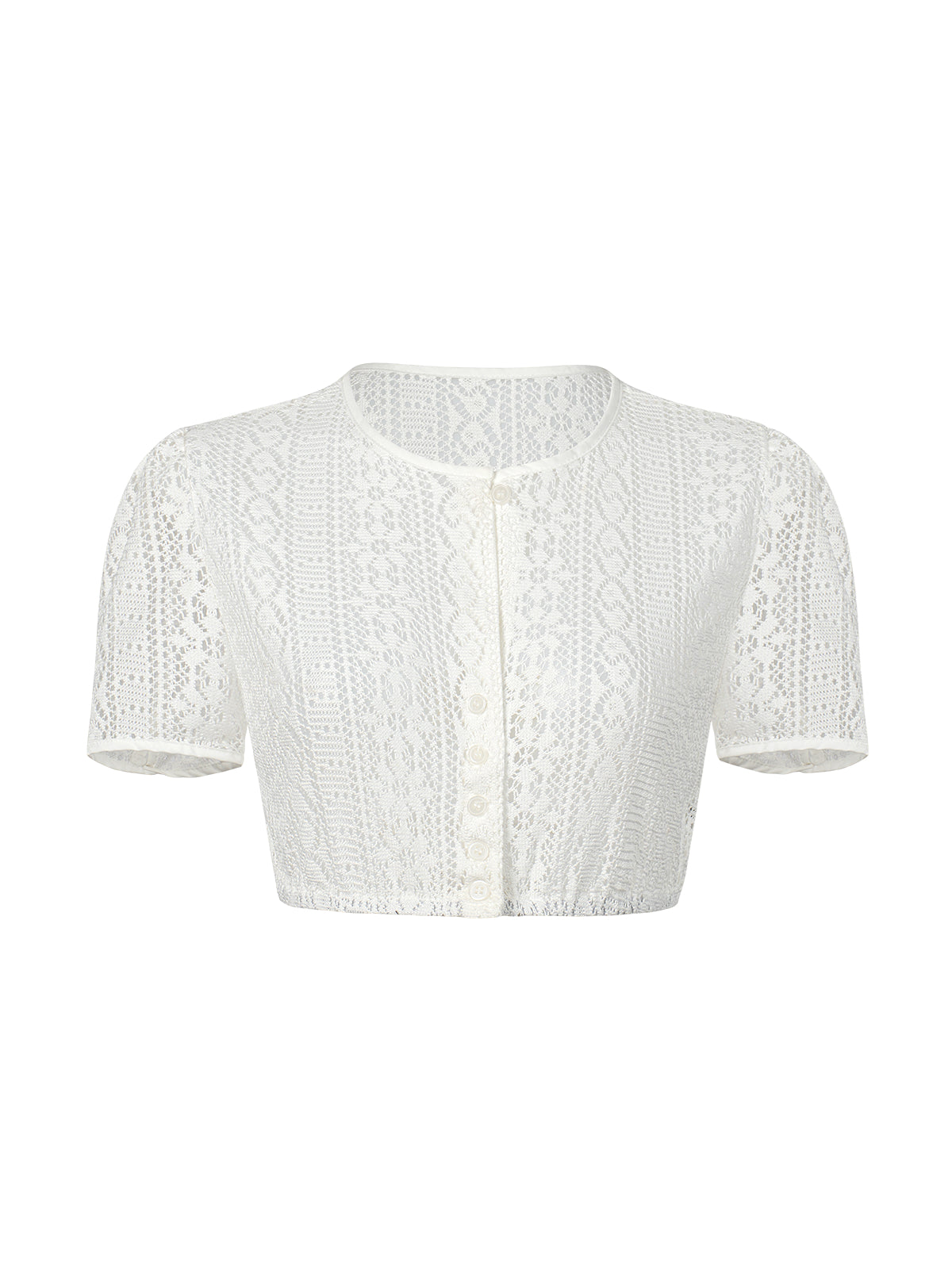Dirndlbluse Bluse Iliana mit elegantem Trachten Design in Weiß