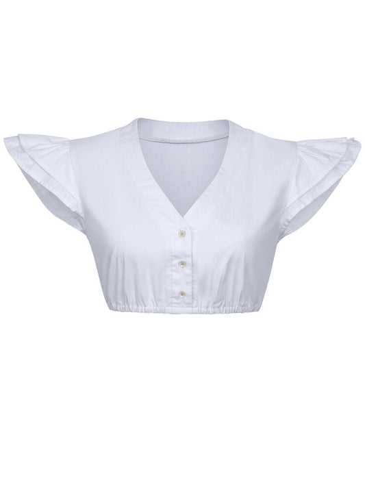 Klassische Dirndlbluse Bluse Sue für Oktoberfest in Weiß