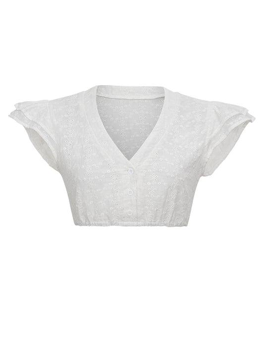 Spitzen Bluse Bluse Tess zum Dirndl Look in Weiß