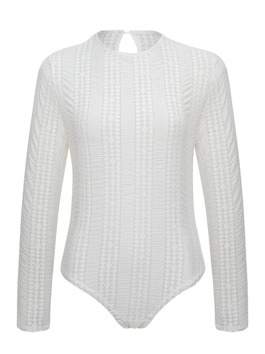 Dirndlbluse Body Patty mit elegantem Trachten Design in Weiß