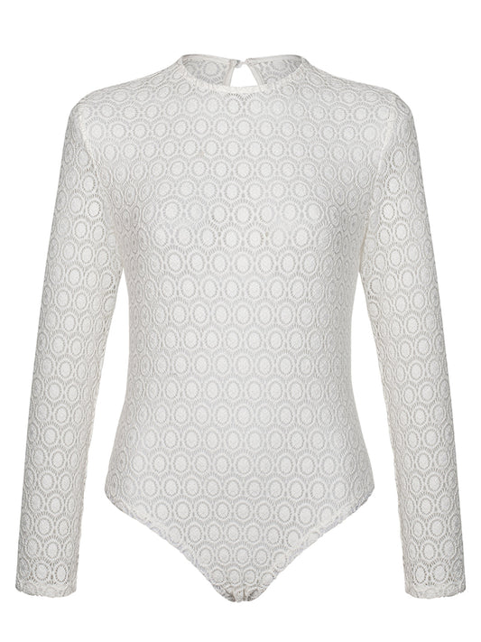 Edle Trachtenbluse Body Sibyl für Damen in Weiß