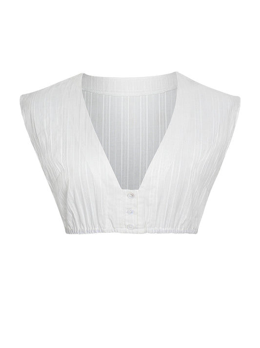 Dirndlbluse Bluse Milana In Weiss mit elegantem Trachten Design in Weiß