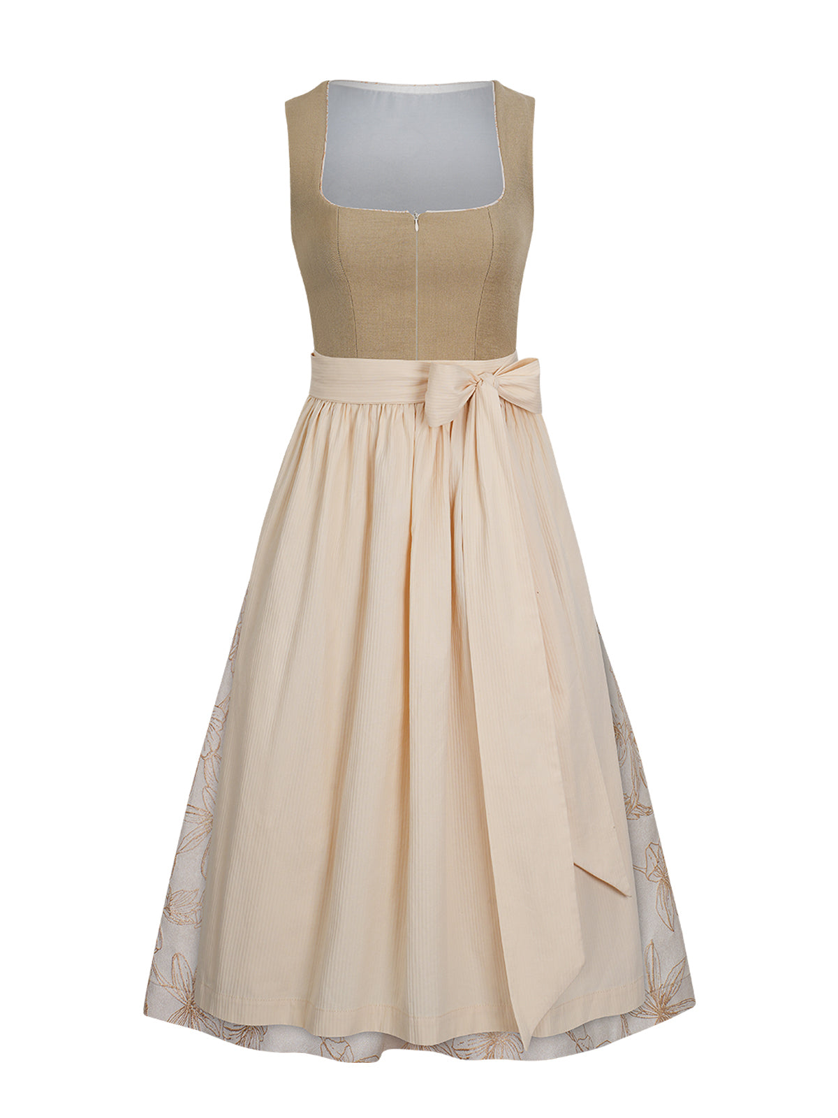 Dirndl Vanessa In Khaki im traditionellen Trachtenstil in Braun