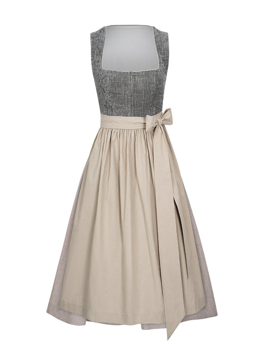 Klassisches Dirndl Kleid Caroline In Pepita Green in Grün