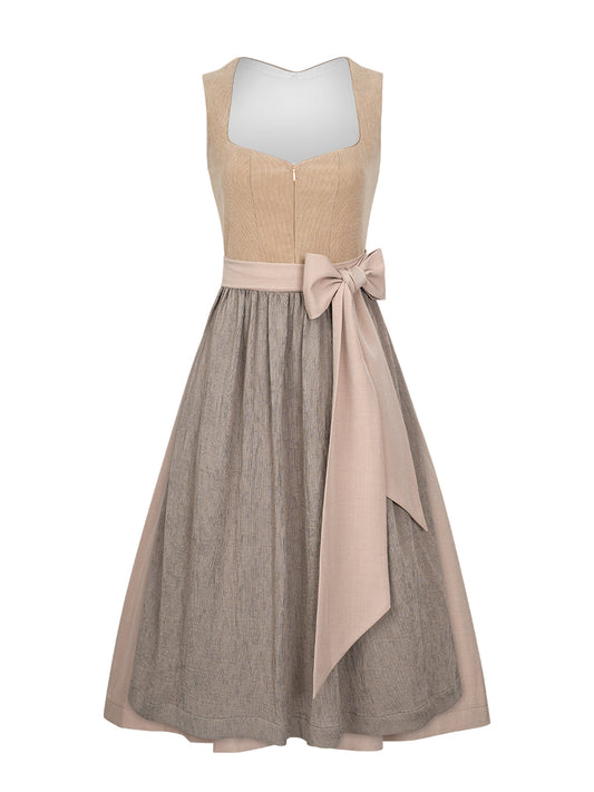 Klassisches Dirndl Kleid Kira In Sand in Braun
