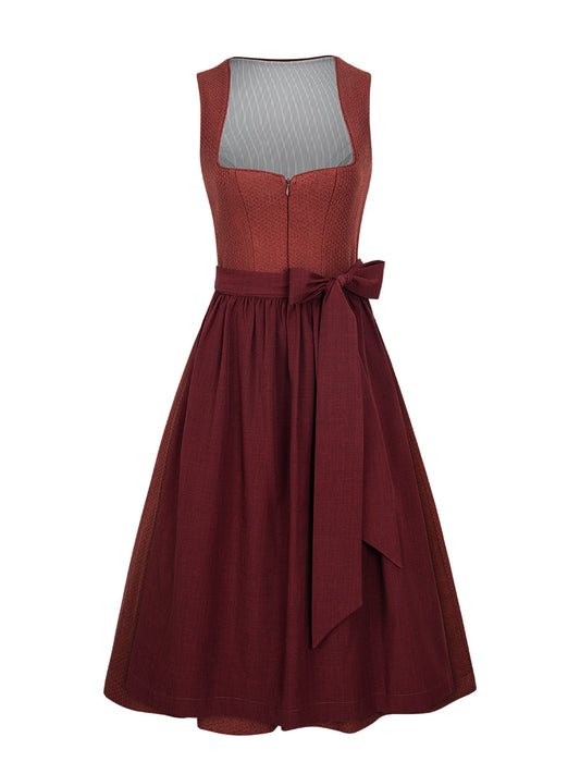 Trachtenkleid Camille In Wine mit elegantem Design in Rot