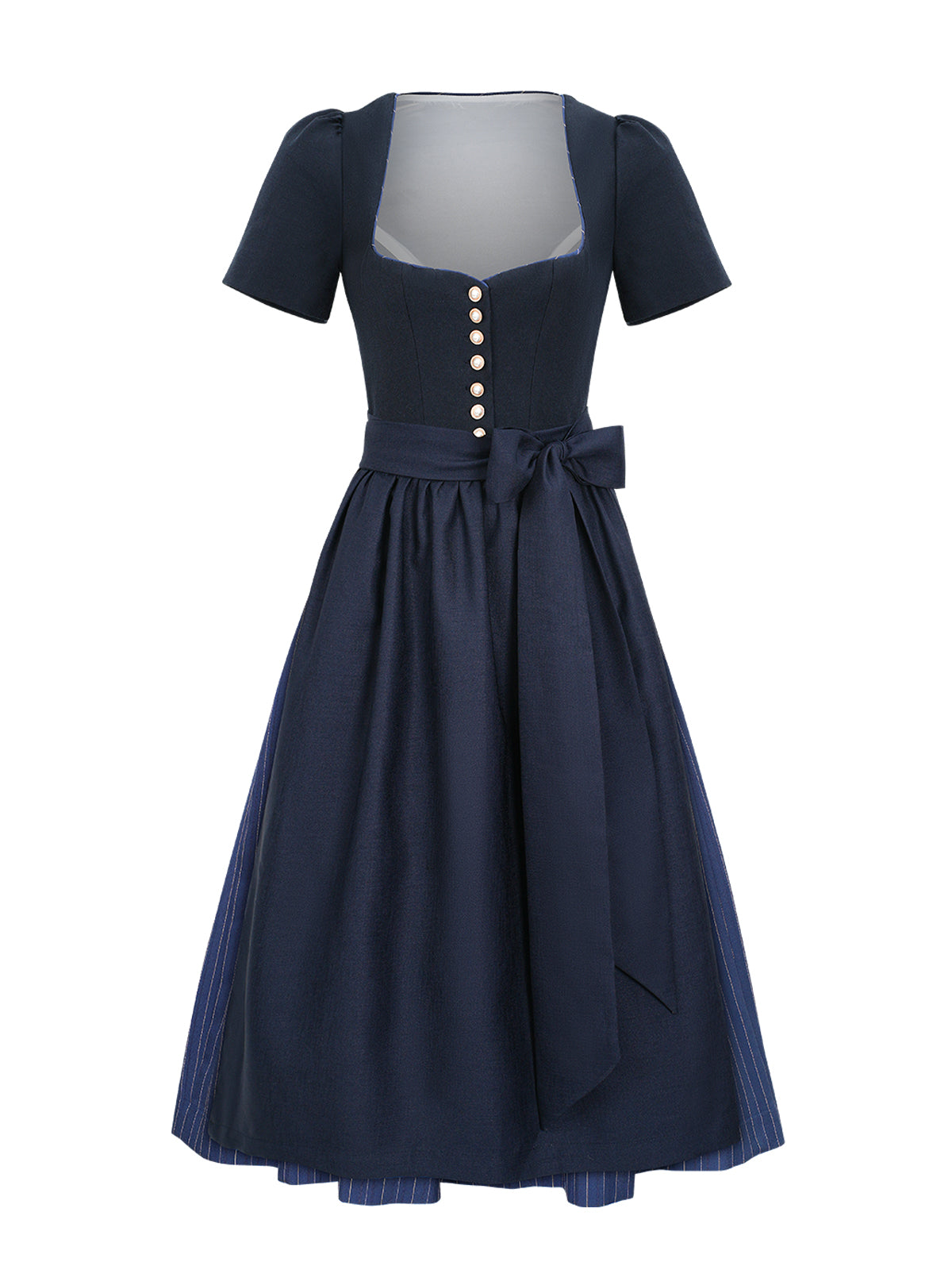 Klassisches Dirndl Kleid Ava In Dunke Blau
