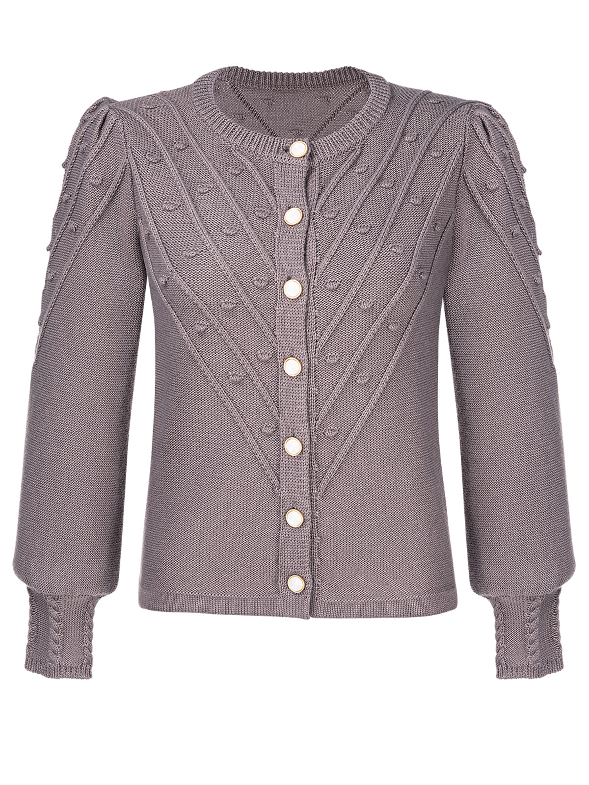 Janker Strickjacke  Renata In Grey für Herren und Damen Trachtenmode in Grau
