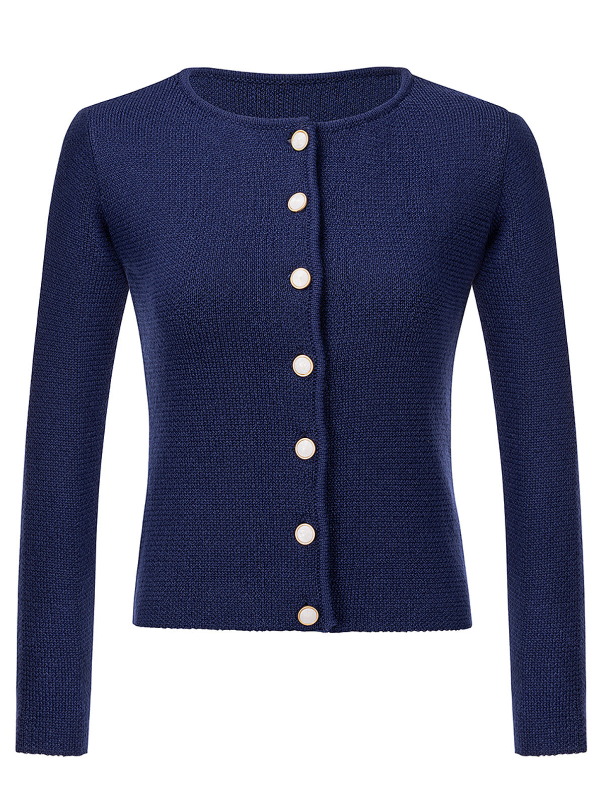 Bayerischer Janker Strickjacke  Mira In Dark Blau mit traditionellem Stil
