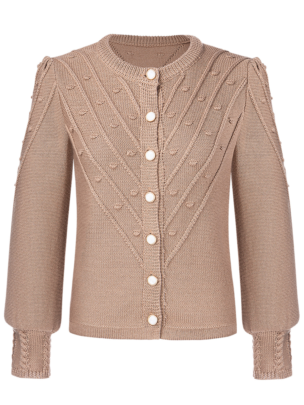Bayerischer Janker Strickjacke  Renata In Brown mit traditionellem Stil in Braun
