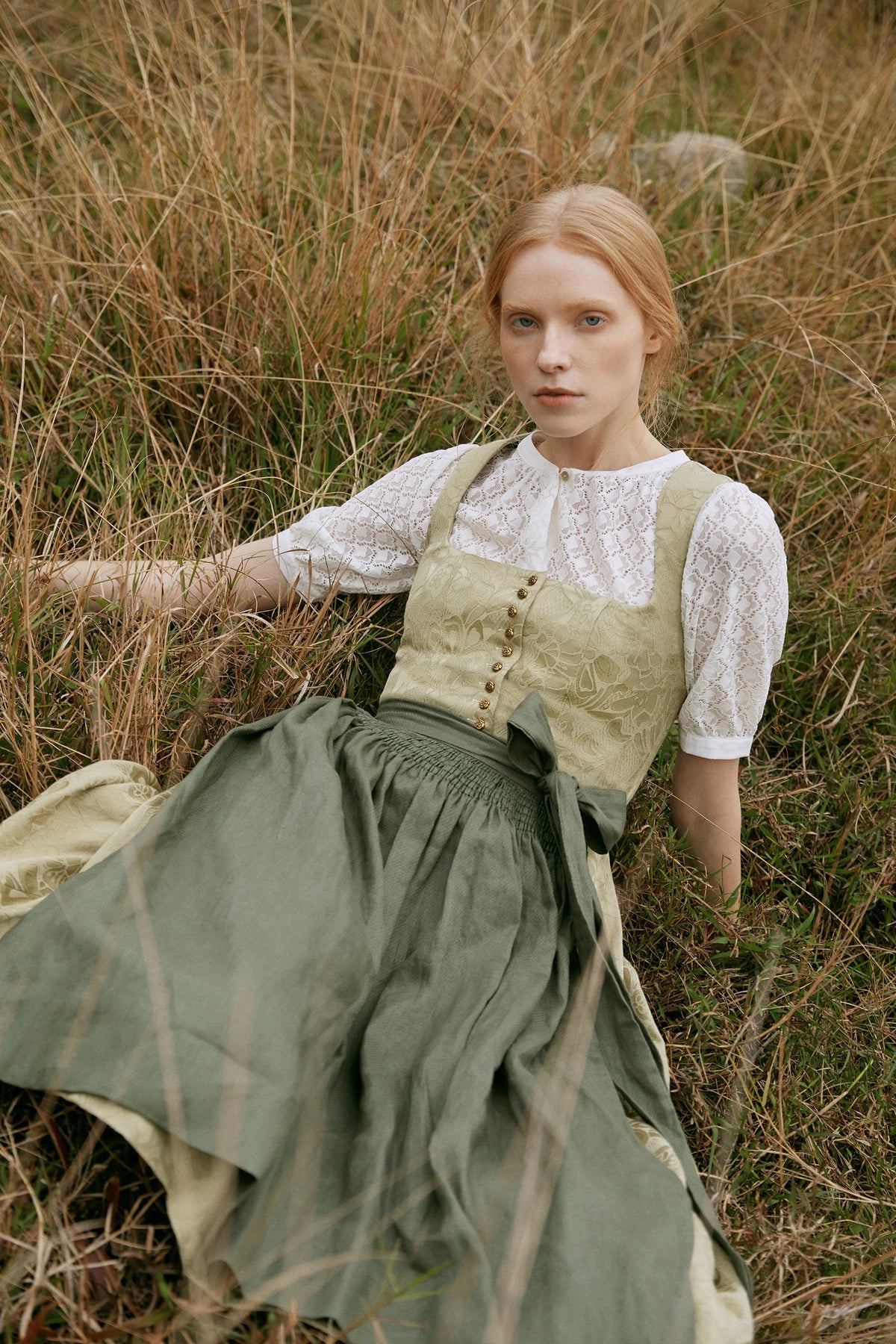 Damen Dirndl Rosalie In Helles Grün für Oktoberfest