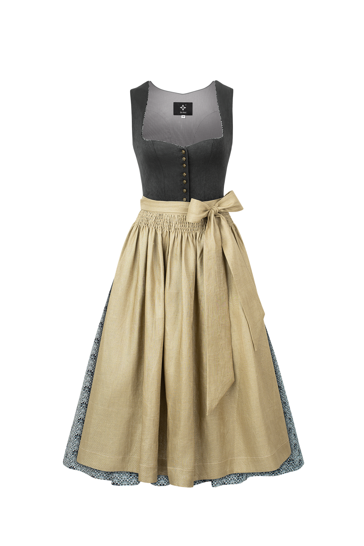 Trachtenkleid Leah In Grau mit elegantem Design