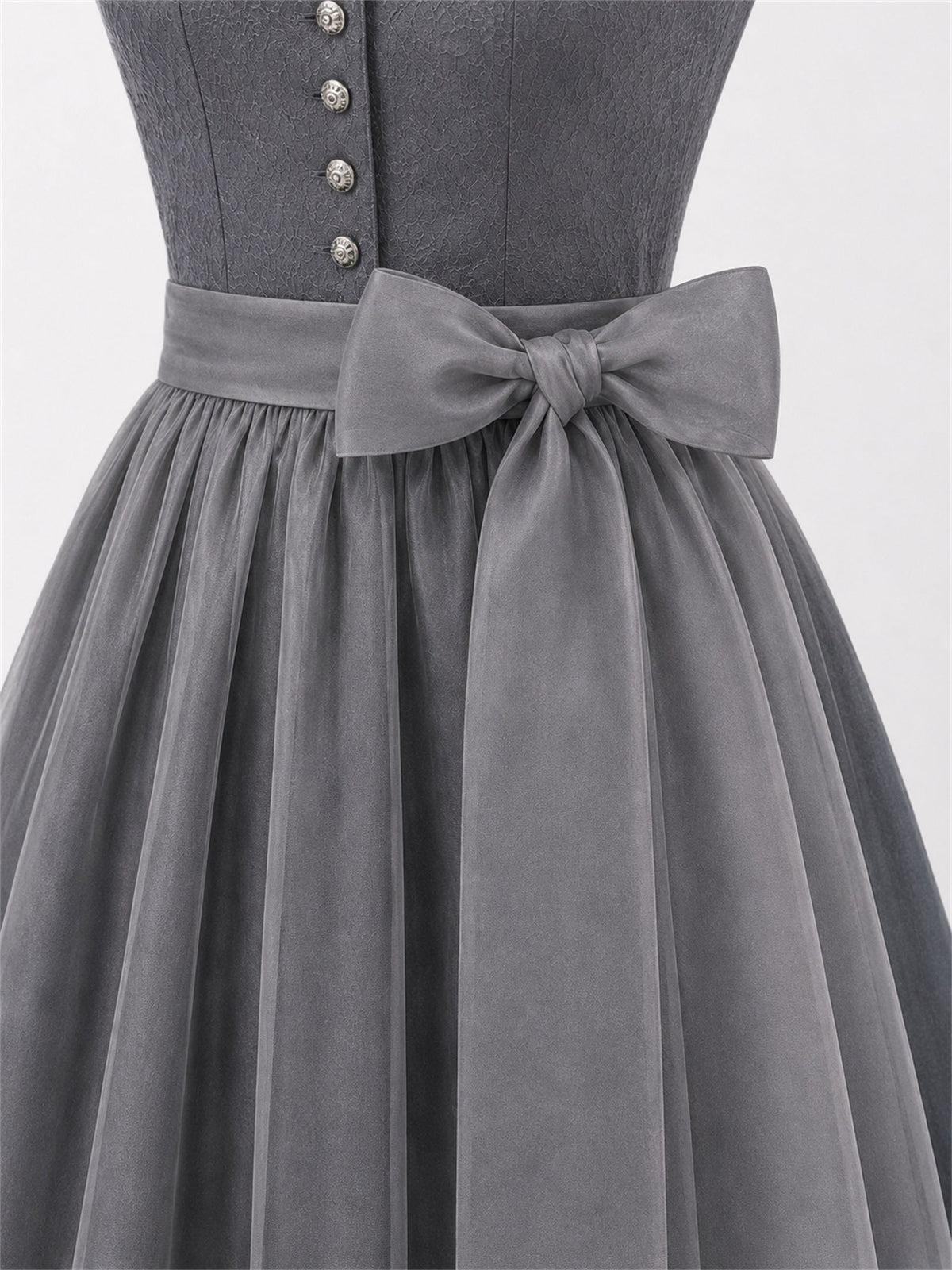 Dirndl Vivien In Schiefergrau im traditionellen Trachtenstil