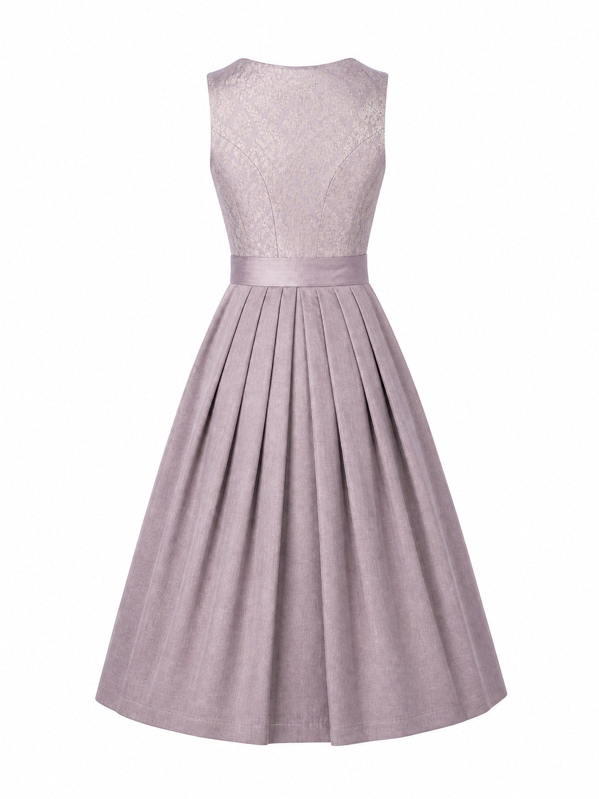 Dirndl Mila in Alt-Lavendel mit Elfenbein Schürze - Rückansicht