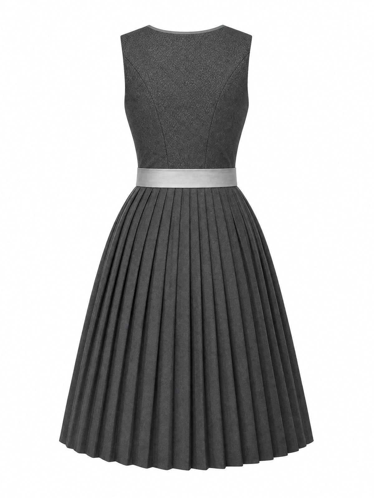 Dirndl Katharina in Graphit mit Perlgrau Schürze - Rückansicht