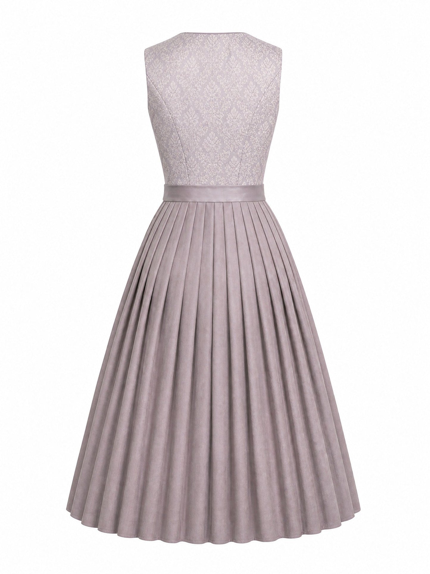 Dirndl Elisa in Alt-Lavendel mit Elfenbein Schürze - Rückansicht