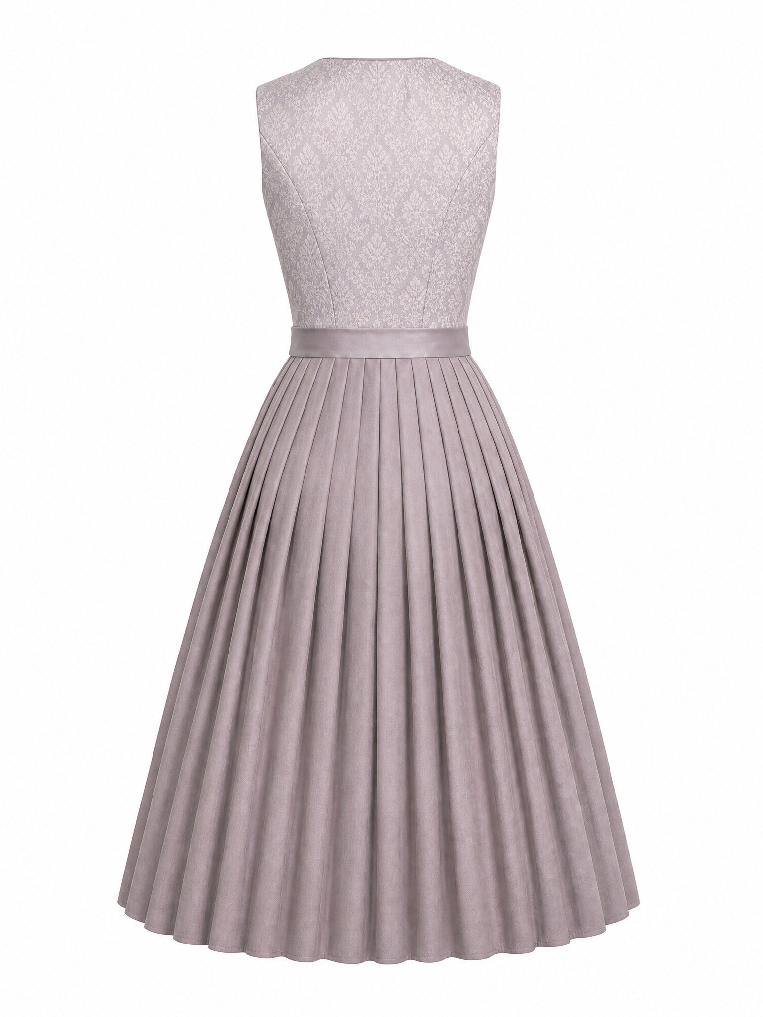 Dirndl Elisa in Alt-Lavendel mit Elfenbein Schürze - Rückansicht